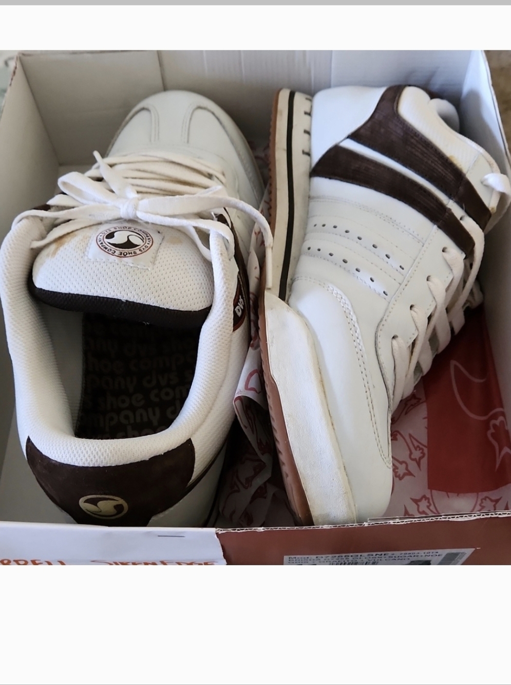 DVS  Parliment Skateboarding Or Casual White Brown Men's Athletic Sneakers Shoes